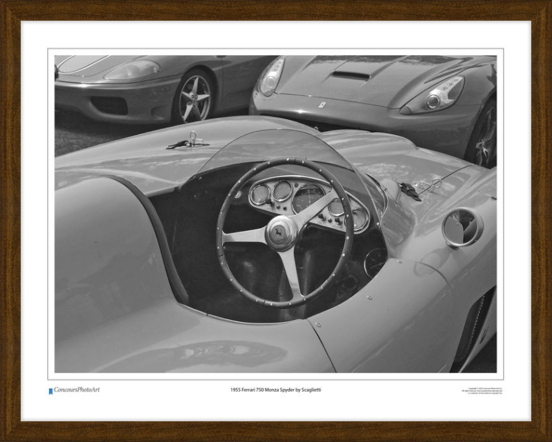 1955 Ferrari 750 Monza Spyder by Scaglietti / CPA610B / Black and White