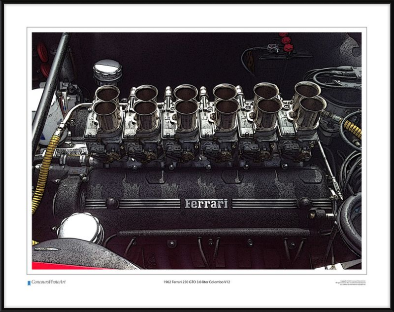 1962 Ferrari 250 GTO 3.0-liter Colombo V12 / CPA705C / Stylized Image