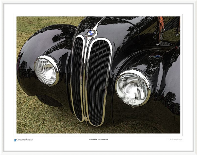 1937 BMW 328 Roadster / CPA206C / Stylized Image