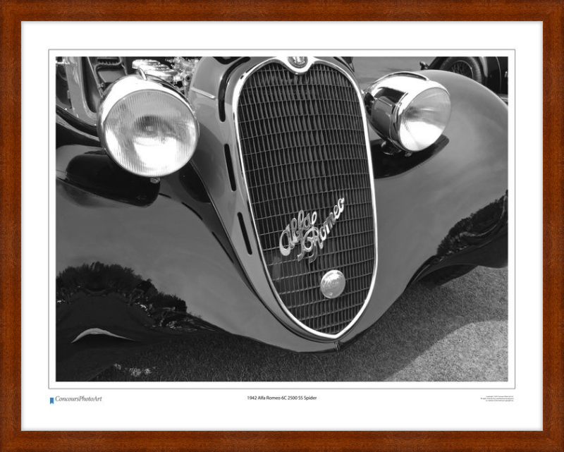 1942 Alfa Romeo 6C 2500 SS Spider / CPA216B / B&W Print