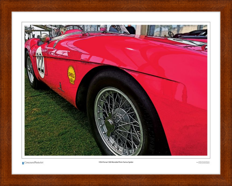 1954 Ferrari 500 Mondial Pinin Farina Spider / CPA219C / Stylized Print