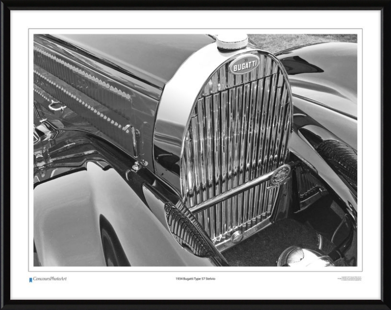 1934 Bugatti Type 57 Stelvio / CPA201B / B&W Print