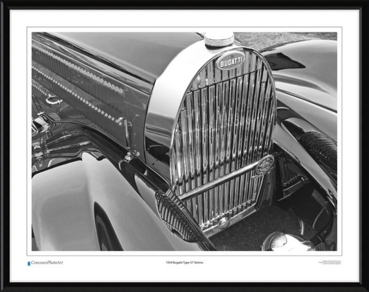 1934 Bugatti Type 57 Stelvio / CPA201B / B&W Print