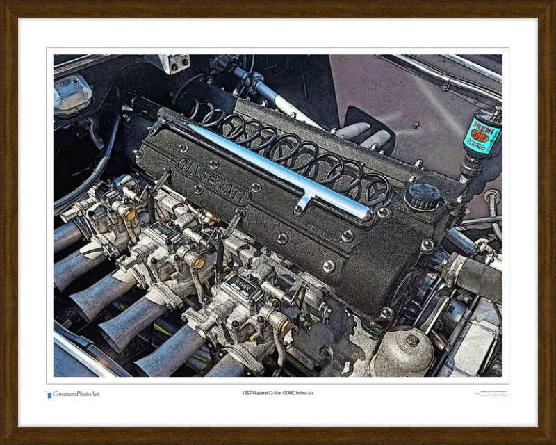 1957 Maserati 2-liter DOHC Inline-six / CPA714C / Stylized Print
