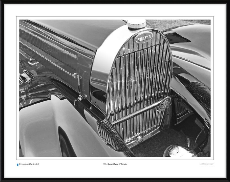 1934 Bugatti Type 57 Stelvio / CPA201B / B&W Print