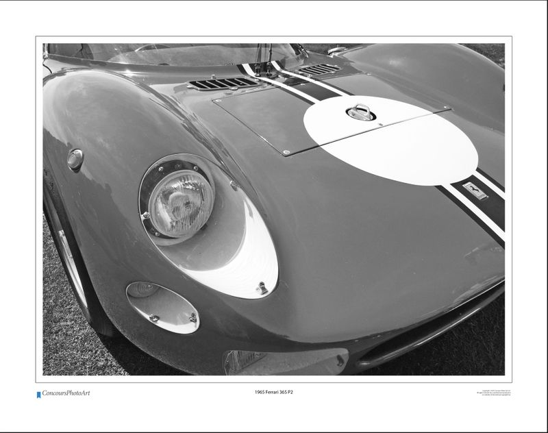 1965 Ferrari 365 P2 / CPA411B / B&W Print