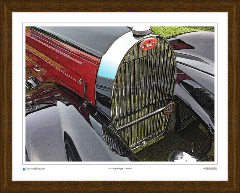 1934 Bugatti Type 57 Stelvio / CPA201C / Stylized Print