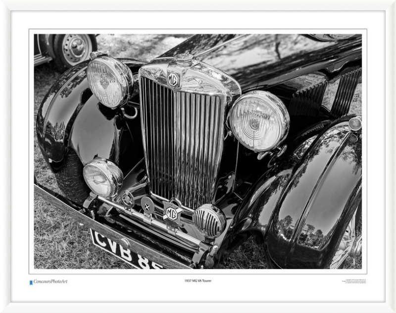 1937 MG VA Tourer / CPA120B / B&W Print