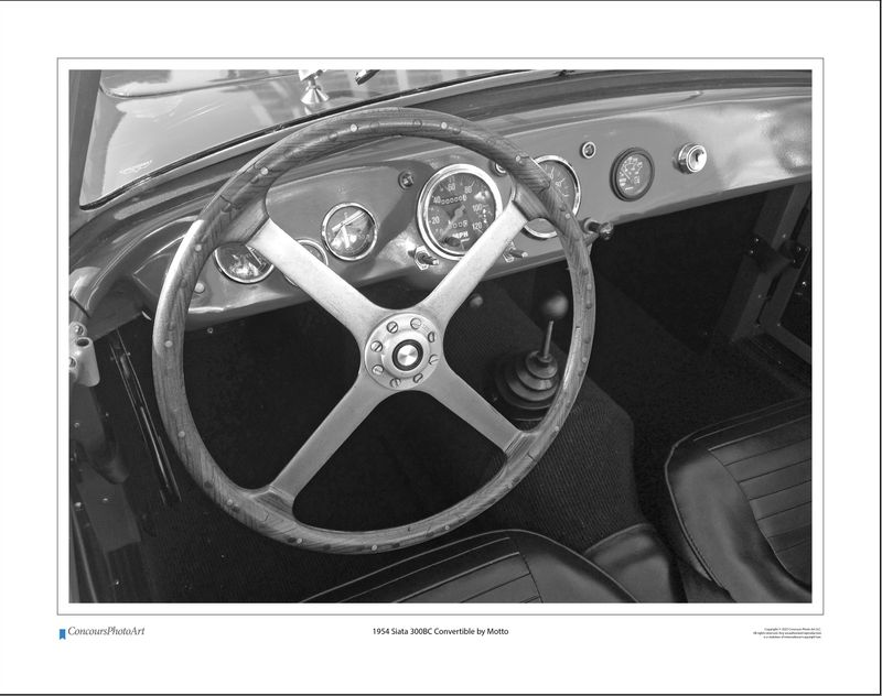 1954 Siata 300BC Convertible by Motto / CPA611B / Black and White