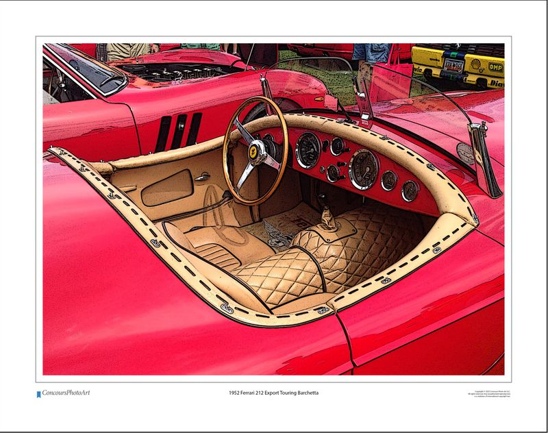 1952 Ferrari 212 Export Touring Barchetta / CPA608C / Stylized Image