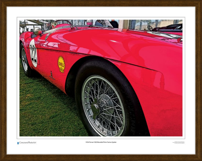 1954 Ferrari 500 Mondial Pinin Farina Spider / CPA219C / Stylized Print
