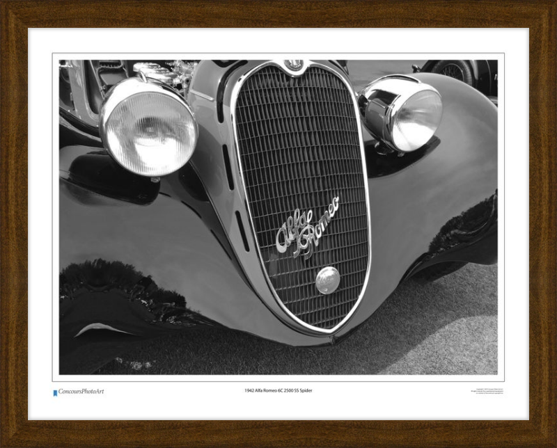 1942 Alfa Romeo 6C 2500 SS Spider / CPA216B / B&W Print