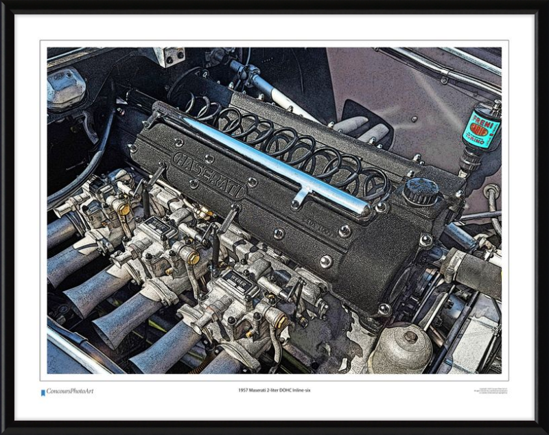 1957 Maserati 2-liter DOHC Inline-six / CPA714C / Stylized Print