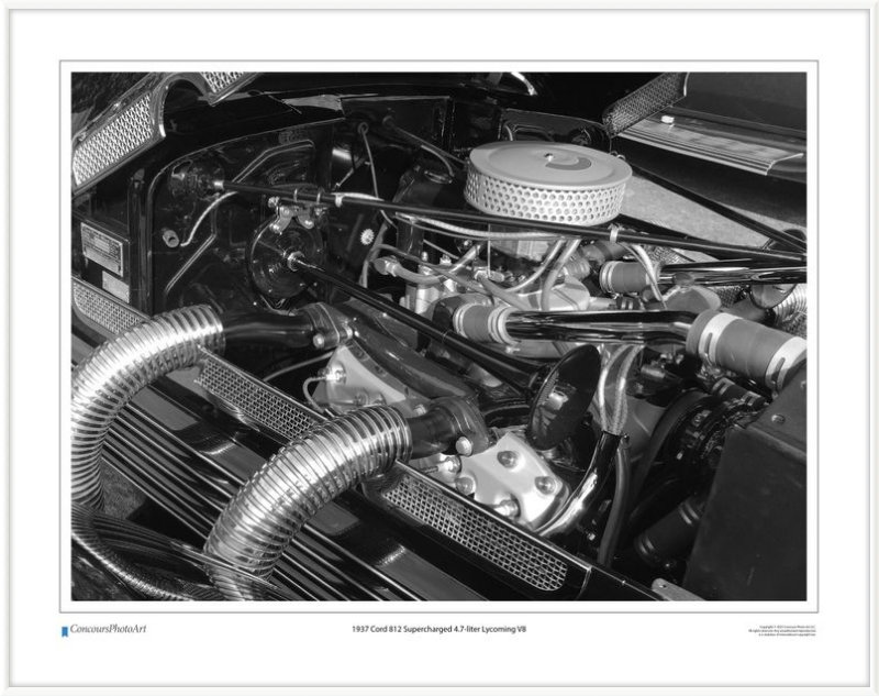 1937 Cord 812 Supercharged 4.7-liter Lycoming V8 / CPA709B / Black and White