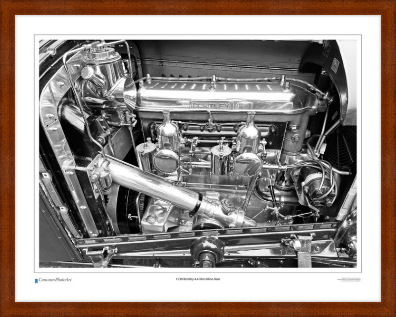 1930 Bentley 4.4-litre Inline-four / CPA713B / B&W Print