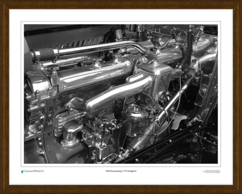 1929 Duesenberg J-175 Straight 8 / CPA703B / B&W Print
