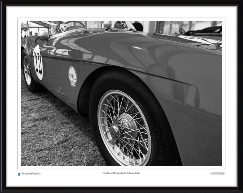 1954 Ferrari 500 Mondial Pinin Farina Spider/ CPA219B / B&W Print