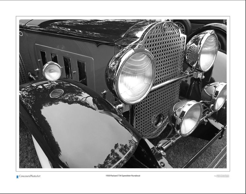 1930 Packard 734 Speedster Runabout / CPA318B / B&W Print