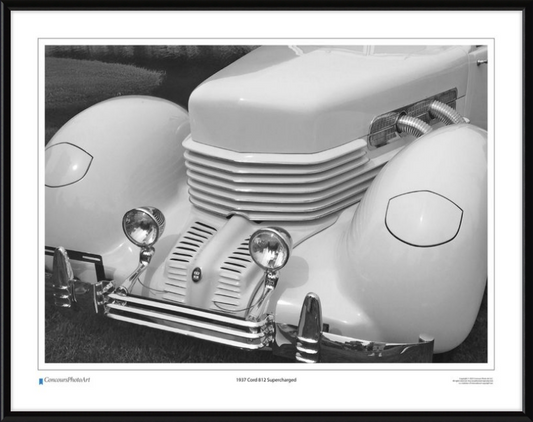 1937 Cord 812 Supercharged / CPA309B / Black and White