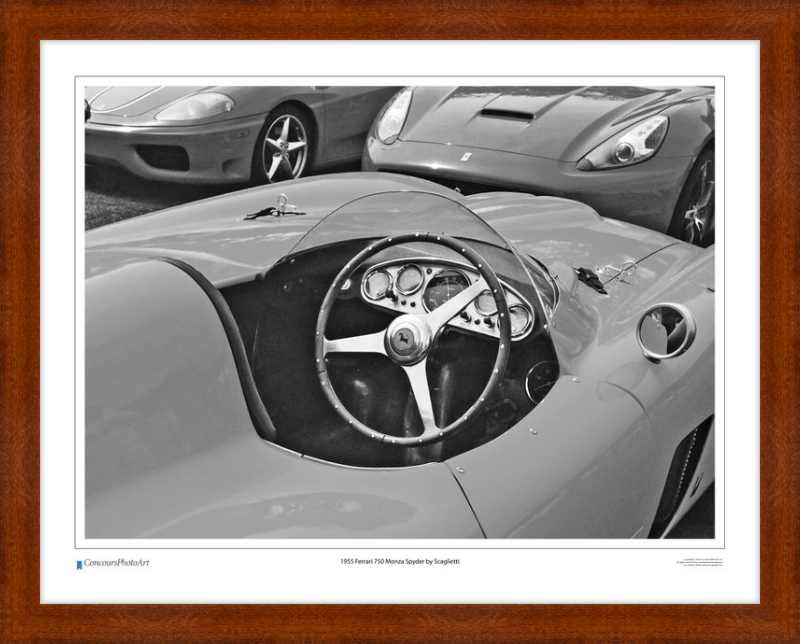 1955 Ferrari 750 Monza Spyder by Scaglietti / CPA610B / B&W Print