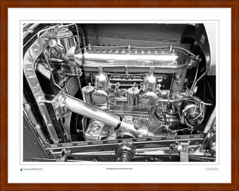 1930 Bentley 4.4-litre Inline-four / CPA713B / B&W Print