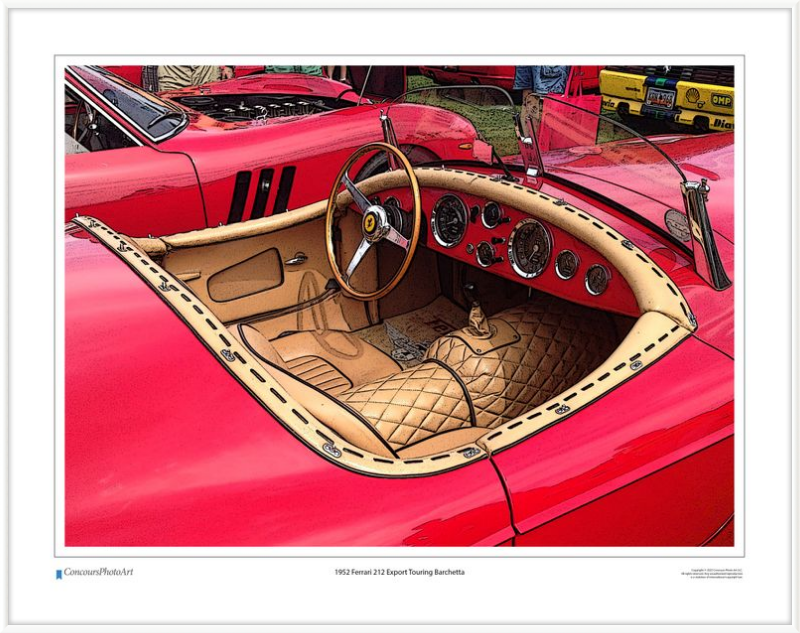 1952 Ferrari 212 Export Touring Barchetta / CPA608C / Stylized Image