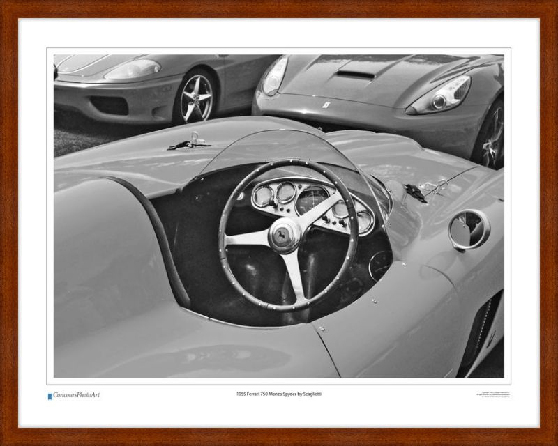 1955 Ferrari 750 Monza Spyder by Scaglietti / CPA610B / B&W Print