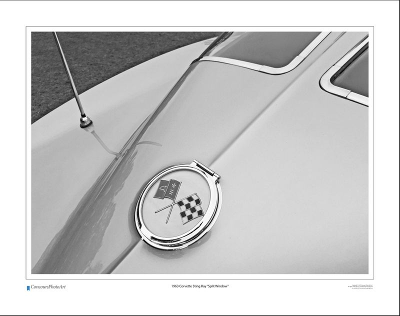 1963 Chevrolet Corvette Sting Ray "Split Window" / CPA317B / B&W Print
