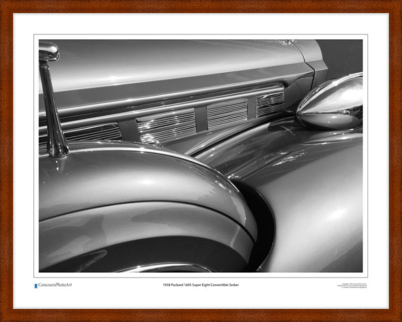 1938 Packard 1605 Super Eight Convertible Sedan / CPA308B / Black and White