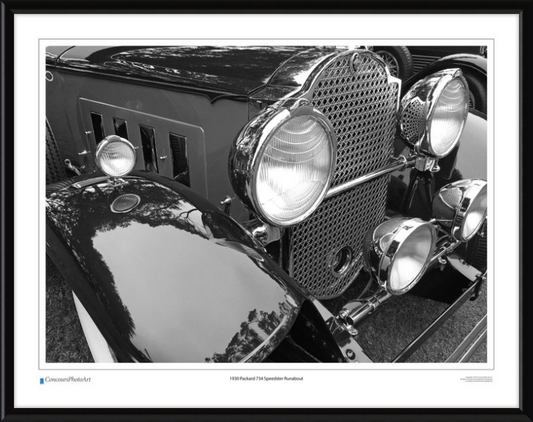 1930 Packard 734 Speedster Runabout / CPA318B / B&W Print