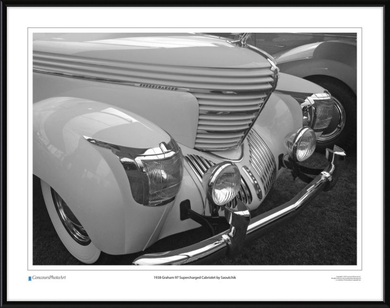 1938 Graham 97 Supercharged Cabriolet by Saoutchik / CPA307B / Black and White