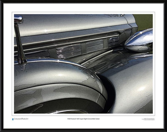 1938 Packard 1605 Super Eight Convertible Sedan / CPA308C / Stylized Image