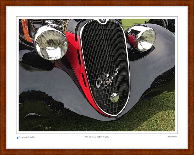 1942 Alfa Romeo 6C 2500 SS Spider / CPA216C / Stylized Print