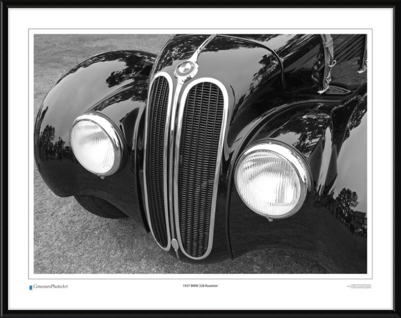 1937 BMW 328 Roadster / CPA206B / B&W Print