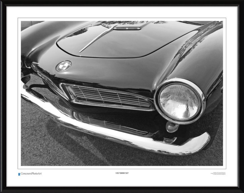 1957 BMW 507 Roadster / CPA217B / B&W Print
