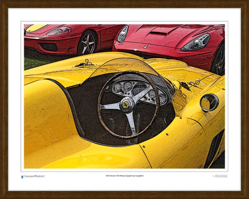 1955 Ferrari 750 Monza Spyder by Scaglietti / CPA610C / Stylized Print