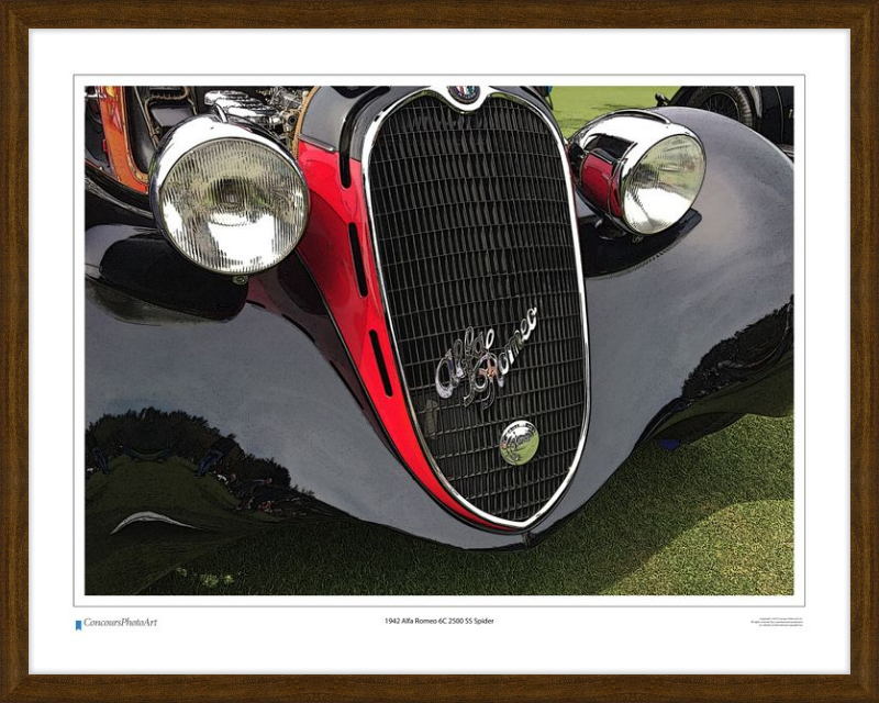 1942 Alfa Romeo 6C 2500 SS Spider / CPA216C / Stylized Print