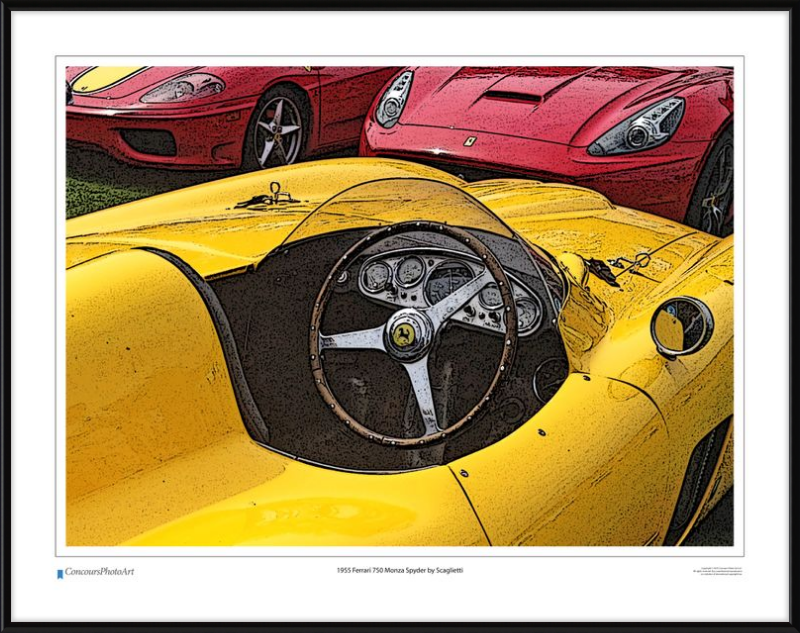 1955 Ferrari 750 Monza Spyder by Scaglietti / CPA610C / Stylized Print