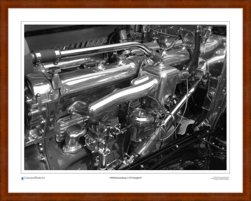 1929 Duesenberg J-175 Straight 8 / CPA703B / B&W Print
