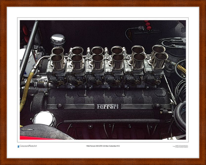 1962 Ferrari 250 GTO 3.0-liter Colombo V12 / CPA705C / Stylized Image