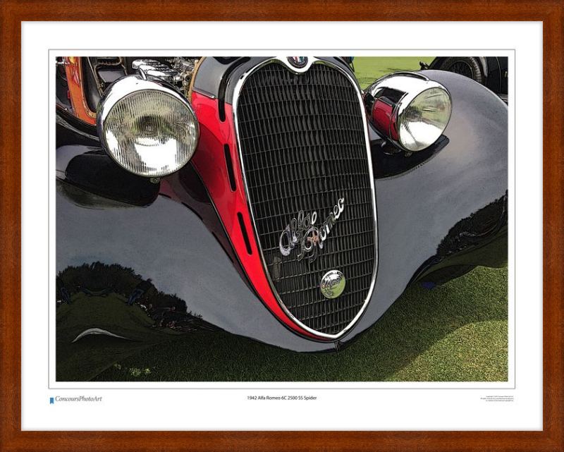 1942 Alfa Romeo 6C 2500 SS Spider / CPA216C / Stylized Print