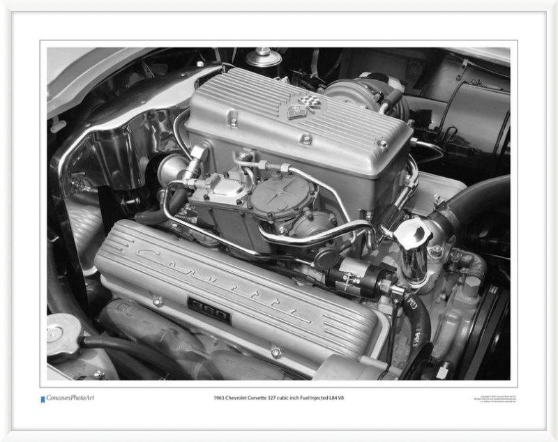 1963 Chevrolet Corvette 327 cubic inch Fuel Injected L84 V8 / CPA708B / Black and White