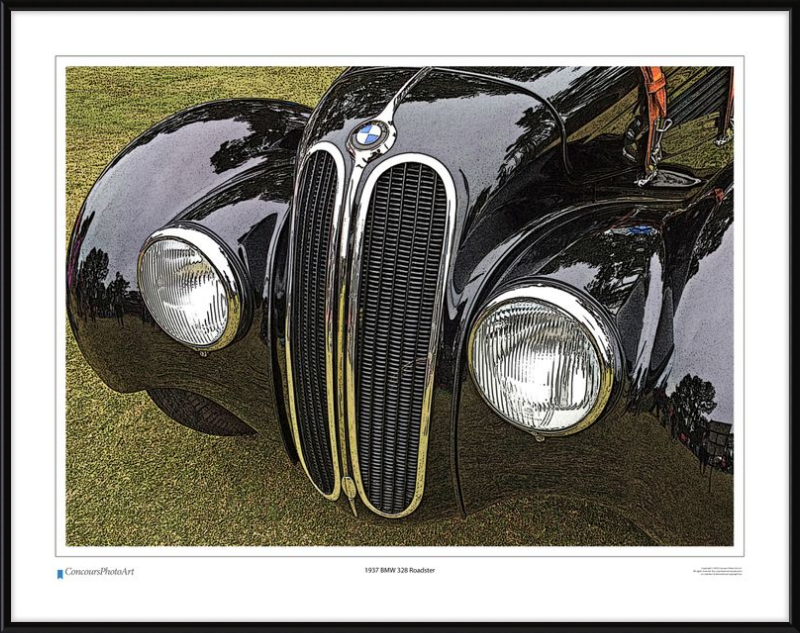 1937 BMW 328 Roadster / CPA206C / Stylized Print