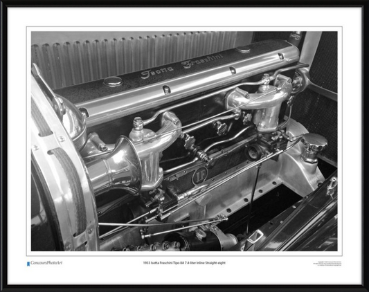1933 Isotta Fraschini Tipo 8A 7.4-liter Inline Straight-eight / CPA712B / Black and White