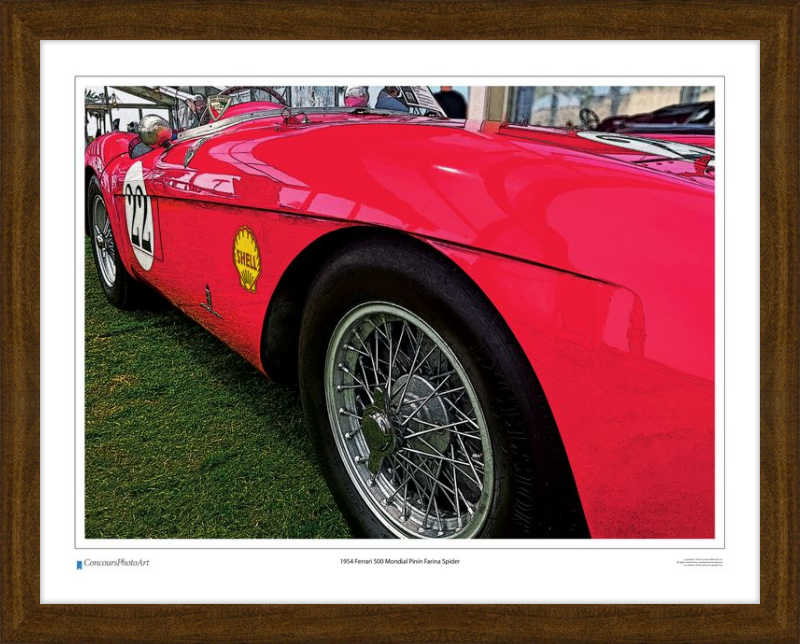 1954 Ferrari 500 Mondial Pinin Farina Spider / CPA219C / Stylized Print