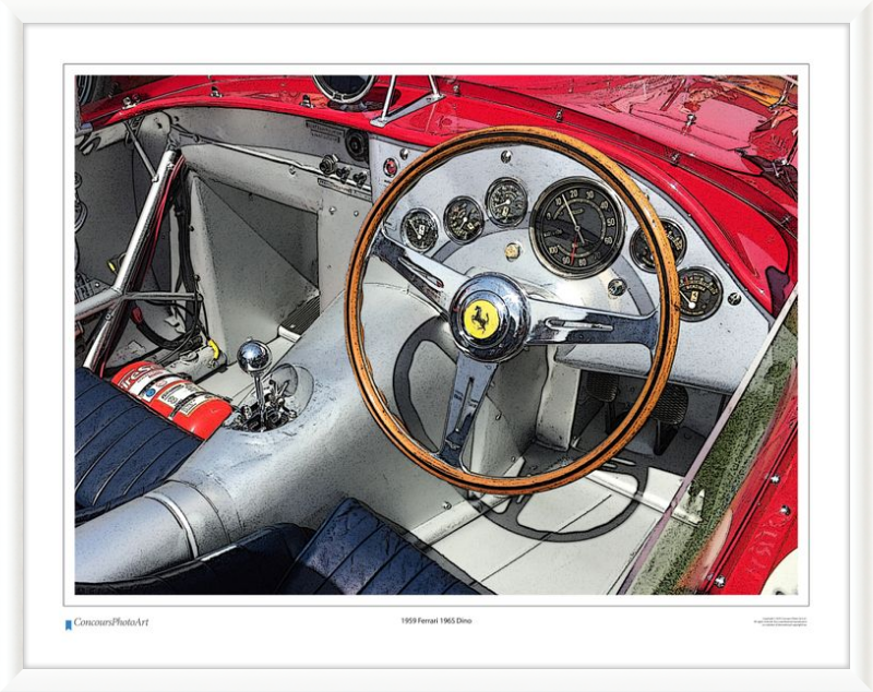 1959 Ferrari 196S Dino / CPA604C / Stylized Print