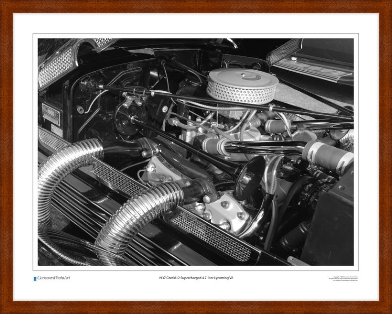 1937 Cord 812 Supercharged 4.7-liter Lycoming V8 / CPA709B / Black and White