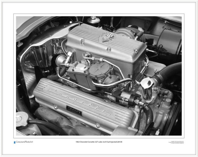1963 Chevrolet Corvette 327 cubic inch Fuel Injected L84 V8 / CPA708B / Black and White