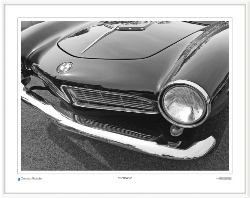 1957 BMW 507 Roadster / CPA217B / B&W Print