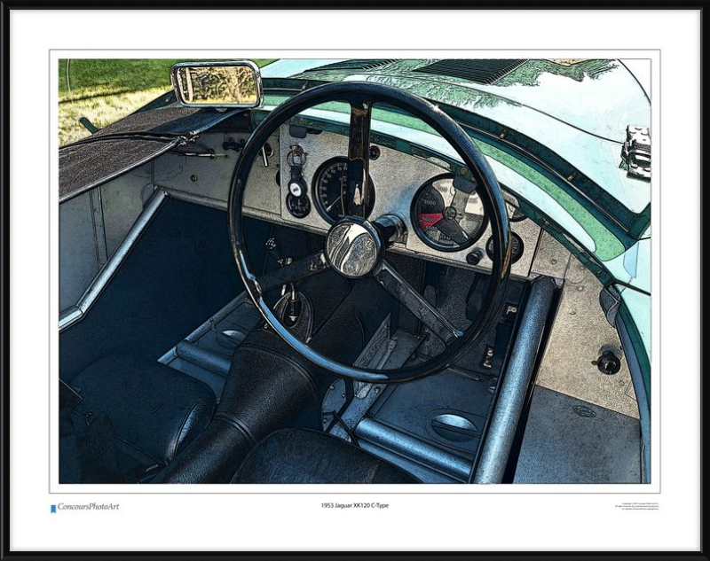 1953 Jaguar XK120 C-Type / CPA615C / Stylized Print